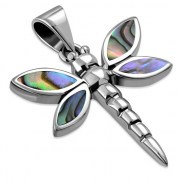 Abalone Dragonfly Silver Pendant, p569